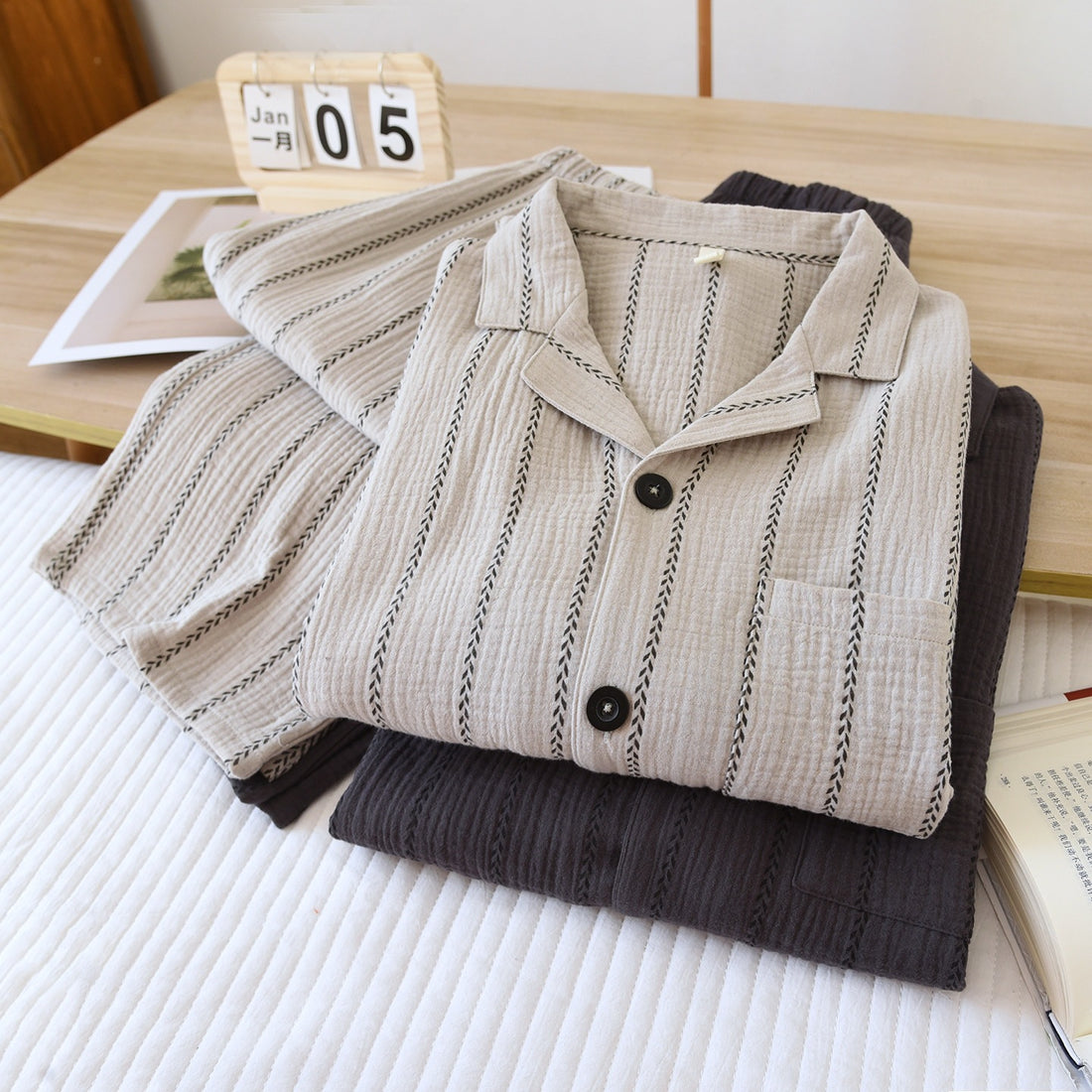 Striped pajamas for men