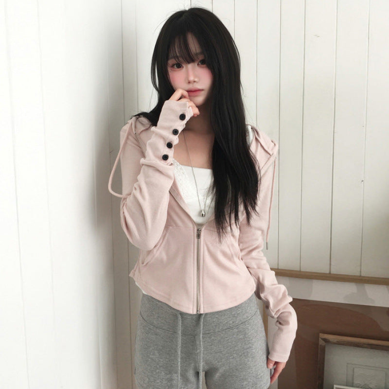 Women's lightweight butterfly sleeve knit sweater with hood, photo 2