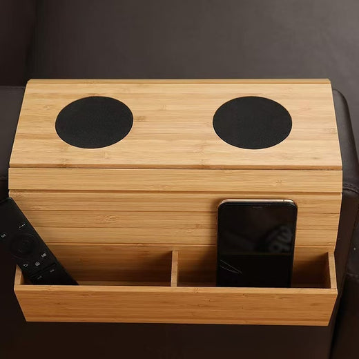 Foldable Bamboo Snack Tray with Cup Holder