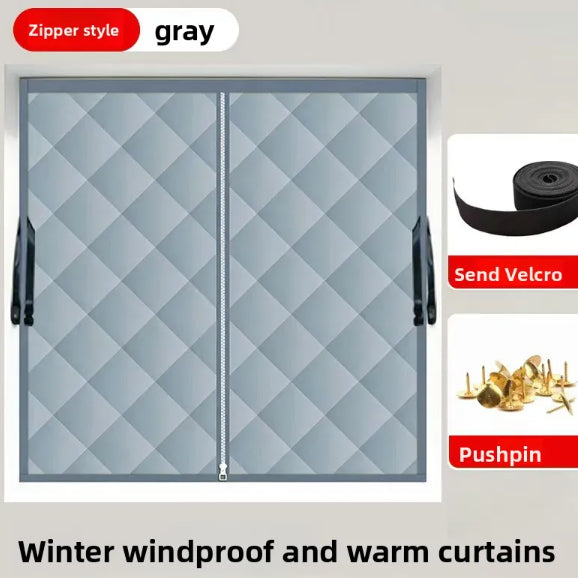 Anti-freezing, heat-insulating and warm-keeping curtains with straps