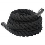 Battle rope anchored to a post