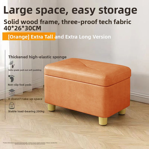 Multifunctional Storage Stool with Soft Seat