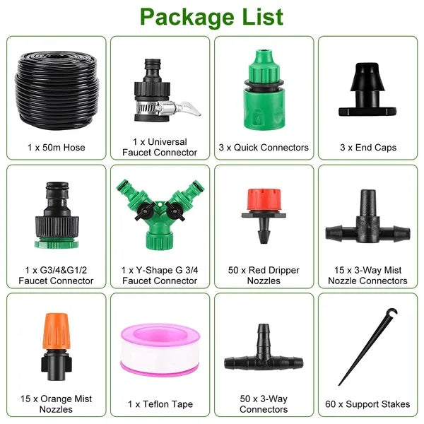 164 ft drip irrigation kit for garden beds and greenhouses, photo 3 of 5
