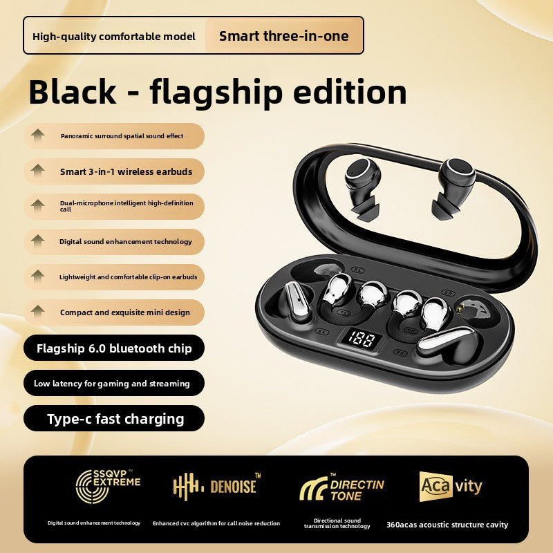 Tri-Functional Bluetooth Earbuds with Transparent Charging Case