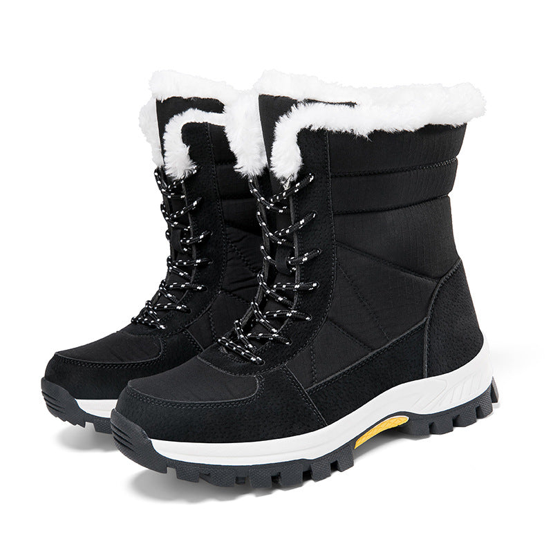 Womens Snow Boots Winter Warm MidTop Outdoor Boots with Faux Fur Lining