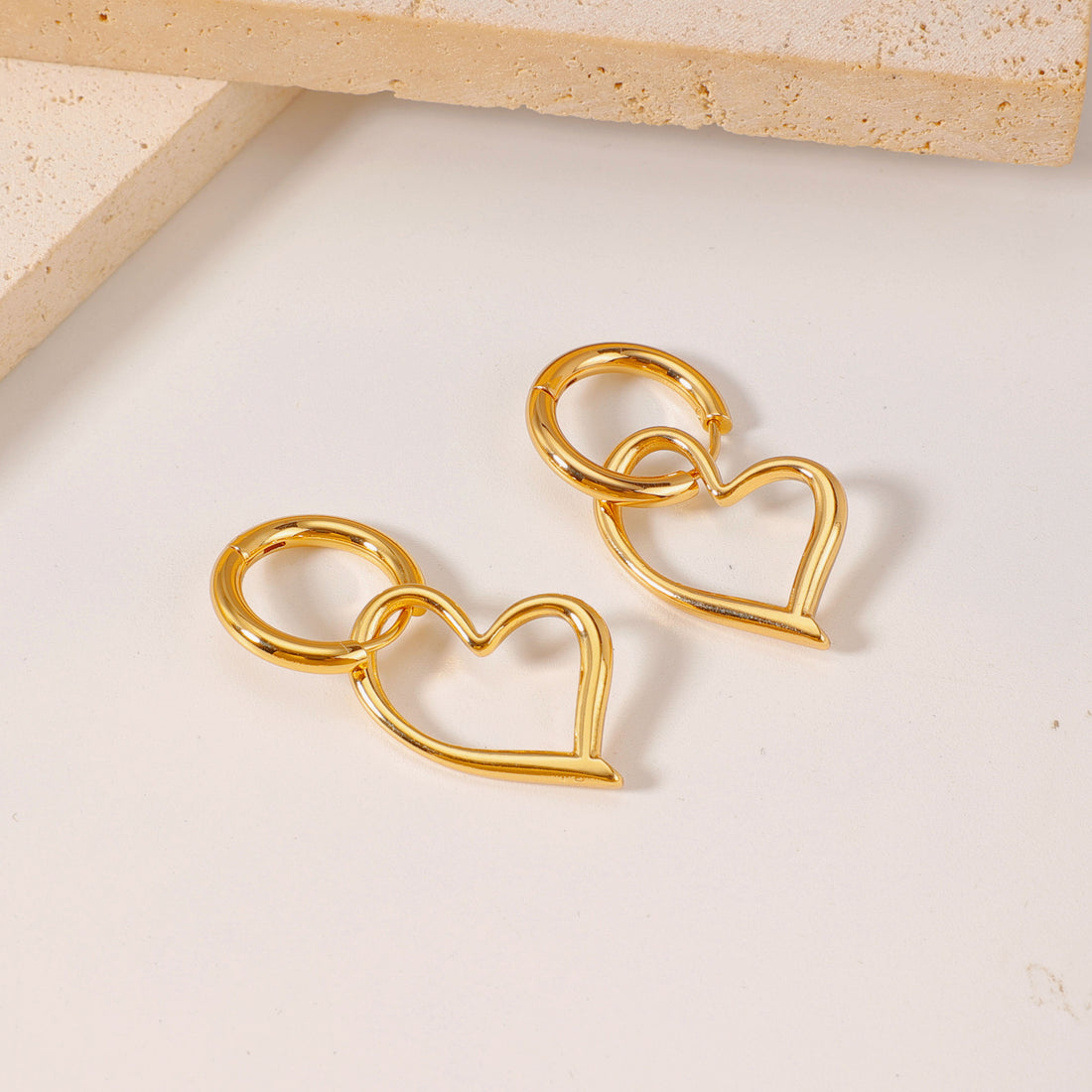 Heart-Shaped Stainless Steel Earrings