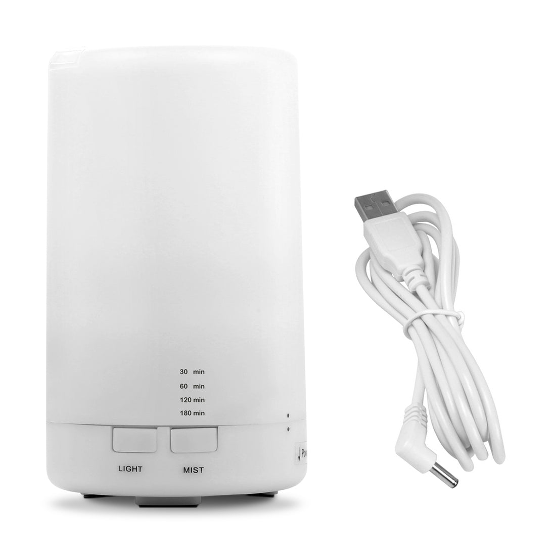 White mini humidifier with USB cable