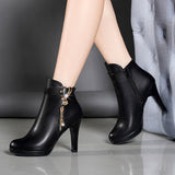 Women Stiletto Heel Ankle Boots Pointed Toe PU Fashion Boots