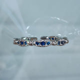 Shining blue small prong-set diamond ring
