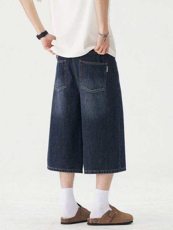 Retro Washed Denim Shorts