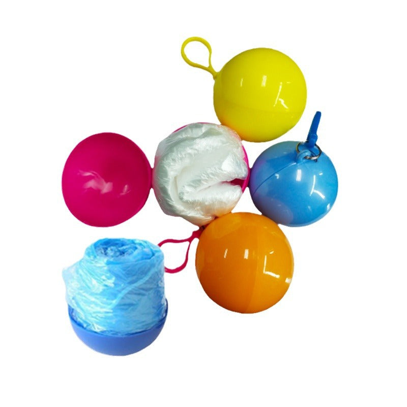 Portable disposable raincoat ball