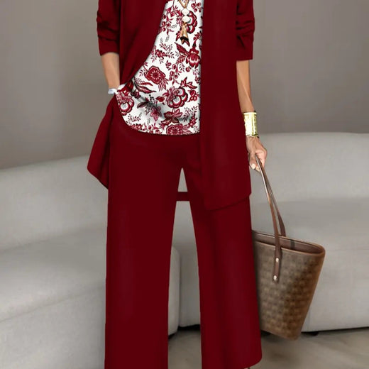Womens 3D Print 3 Piece Outfit Tracksuit Set