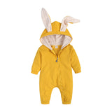 Baby Rabbit Ear Hooded Jumpsuit Cotton Romper