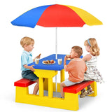 Picnic table bench seat and attached table detail