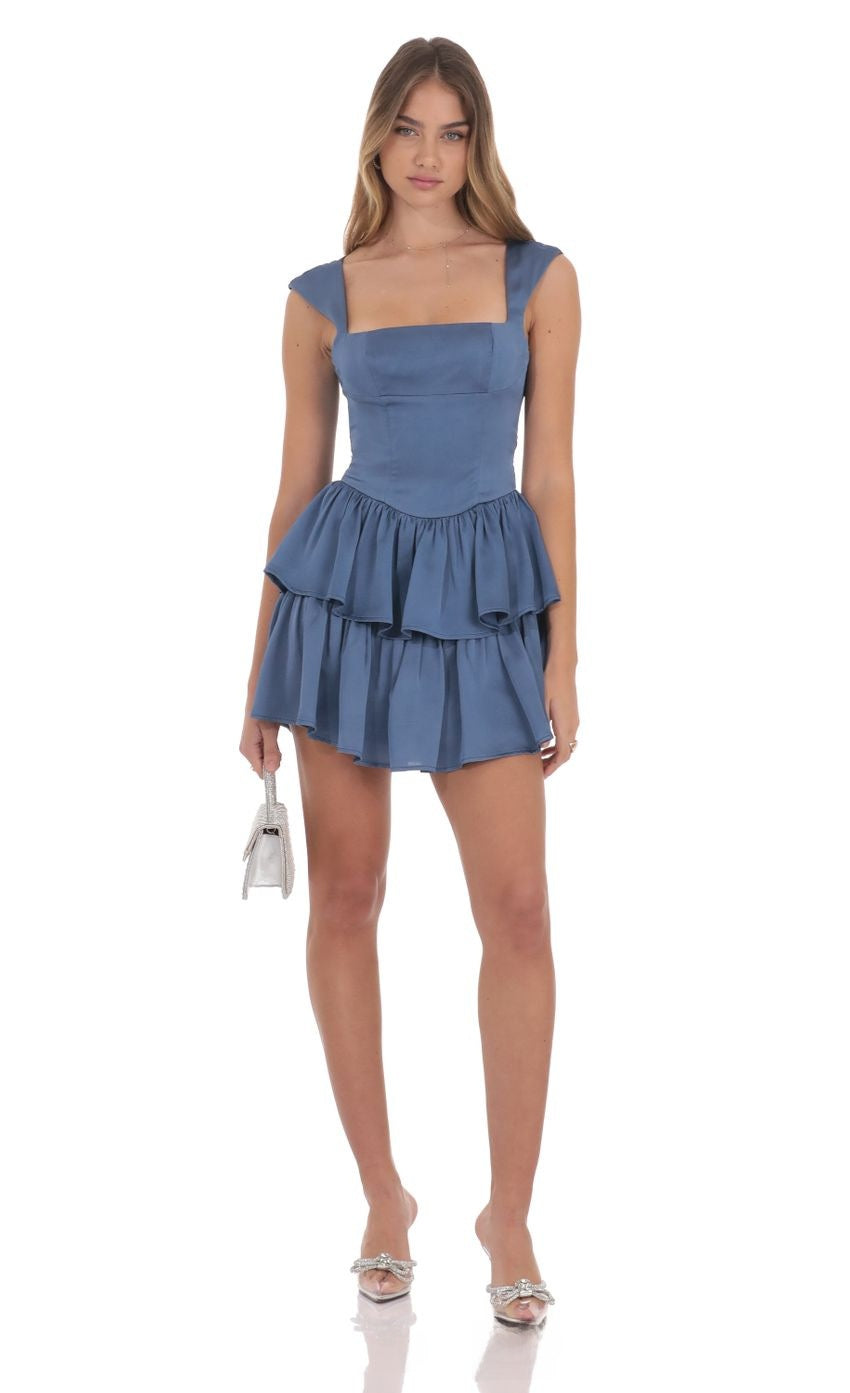 Women's square neck sleeveless smocked mini dress with pleated skirt, photo 8