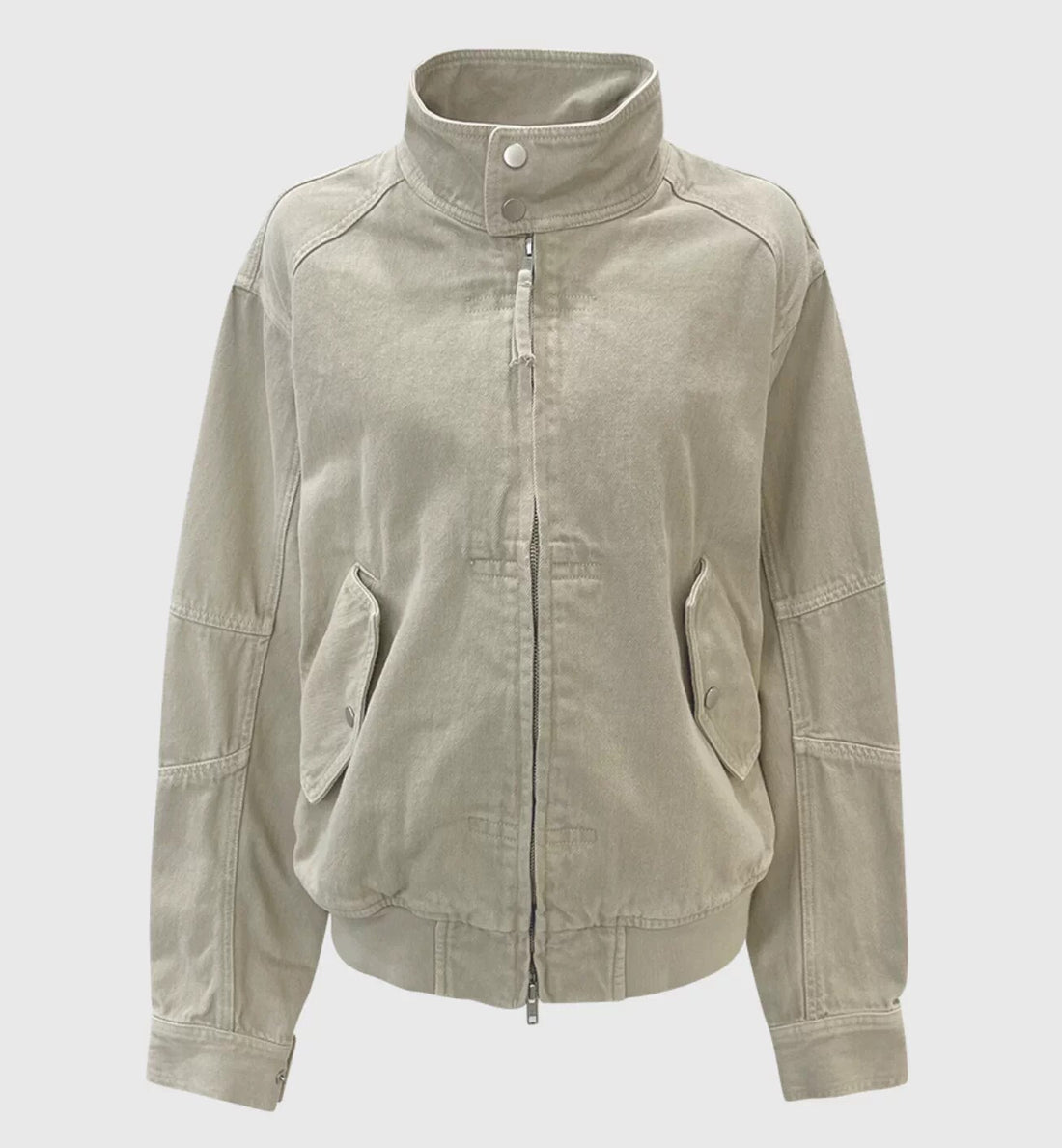 Korean Style Stand Collar Zipper Casual Cotton Jacket