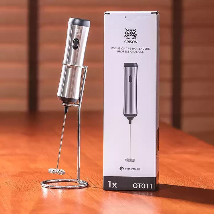 Rechargeable handheld milk frother