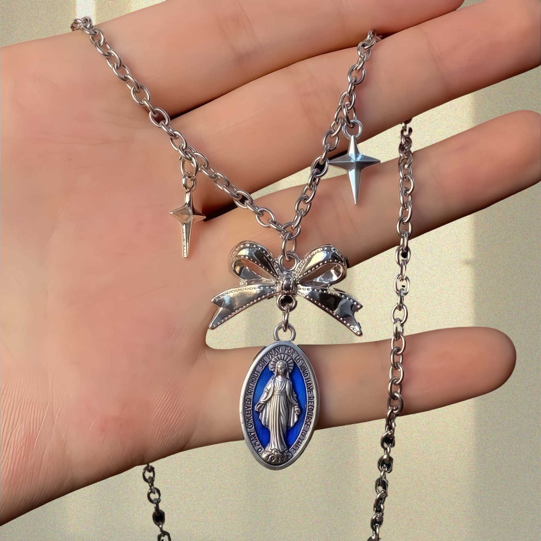 Korean Ins Style Bow Star Necklace