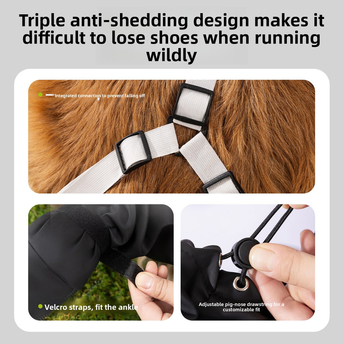 Adjustable Waterproof Dog Shoes with Anti-Slip Design