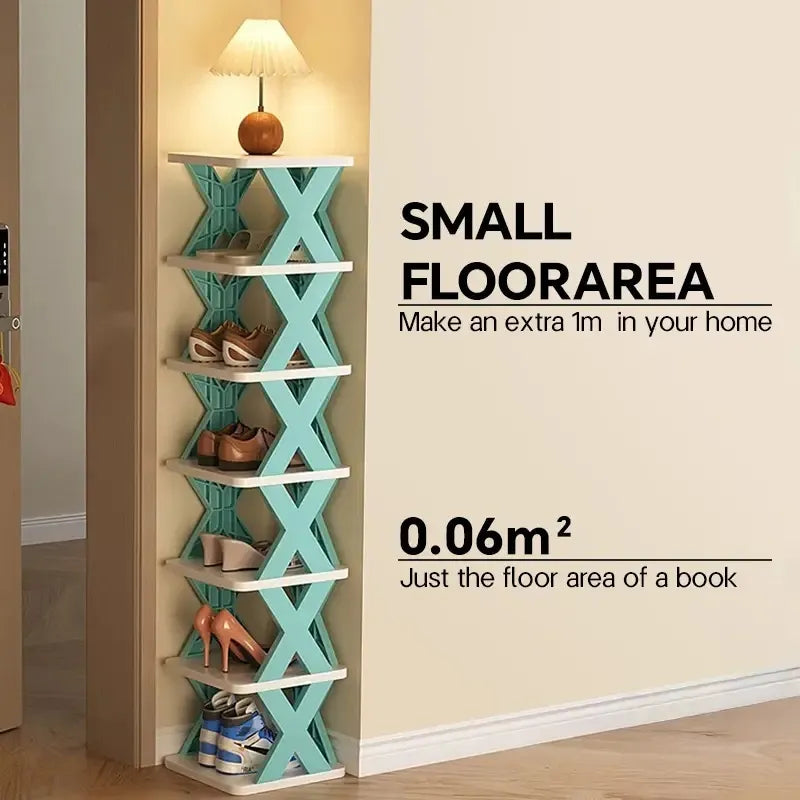 Close-up of shoe rack base and foot supports