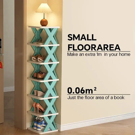 Close-up of shoe rack base and foot supports