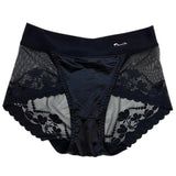 Women High Waist Lace Satin Briefs