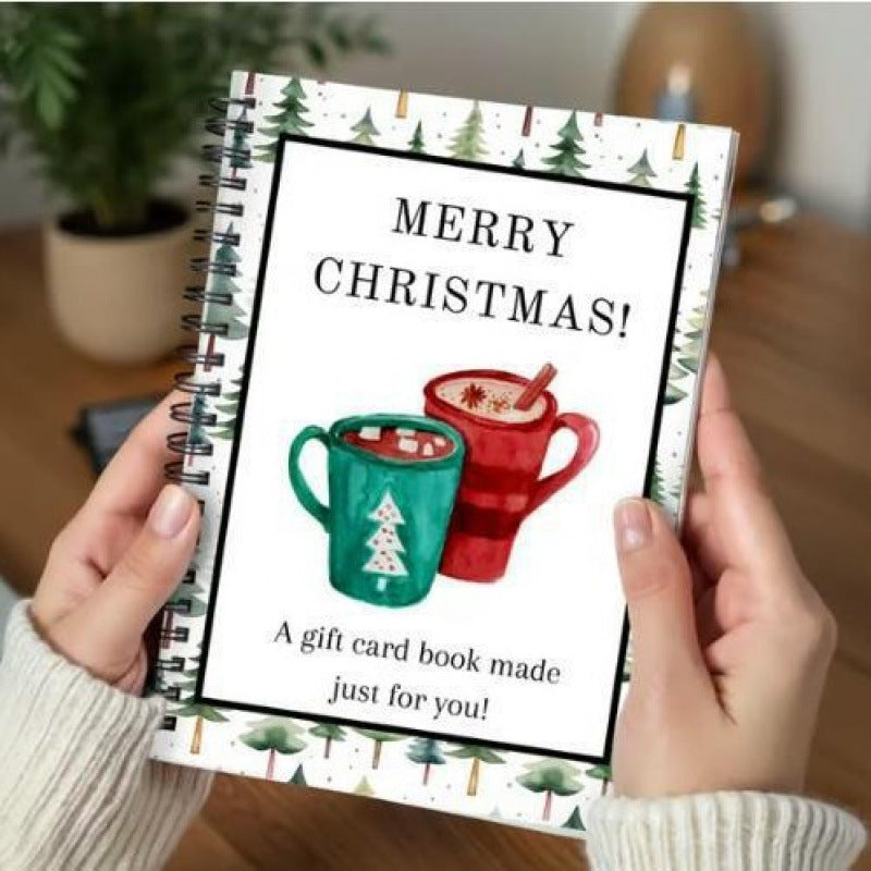 Creative 3D Christmas Greeting Card with Cup or Tree Cover