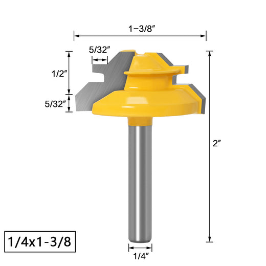 1/2 shank 1/4 shank 45-degree dovetail cutter