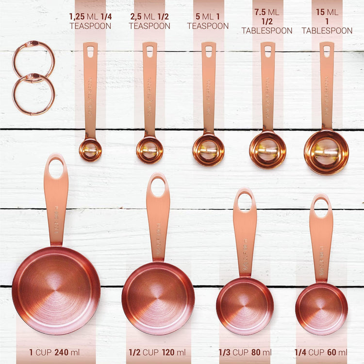 9-piece stainless steel measuring set with cups and spoons, additional view 5