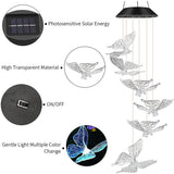 Solar Powered Butterfly Wind Chime Light with LED Illumination
