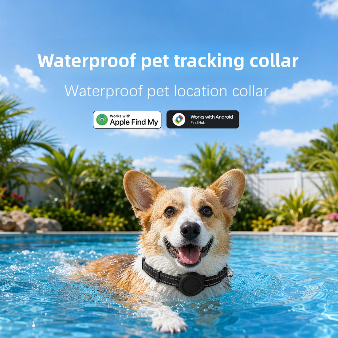 Reflective collar for pet tracking and positioning