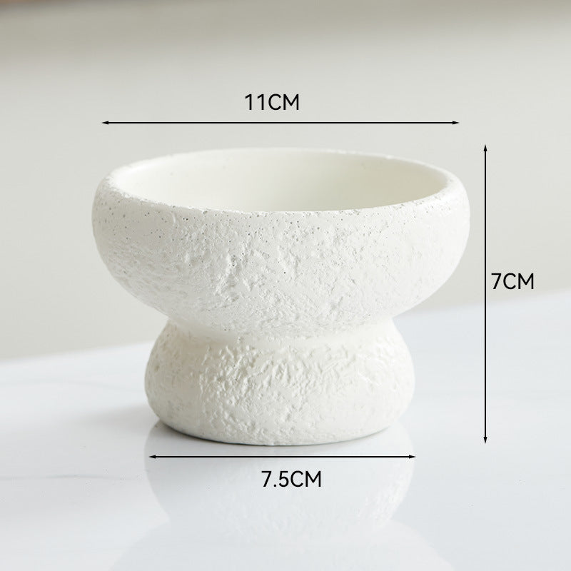 Decorative Cement Candle Cup with Volcanic Stone Base
