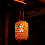 Solar Chinese Style Rattan Hanging Lantern