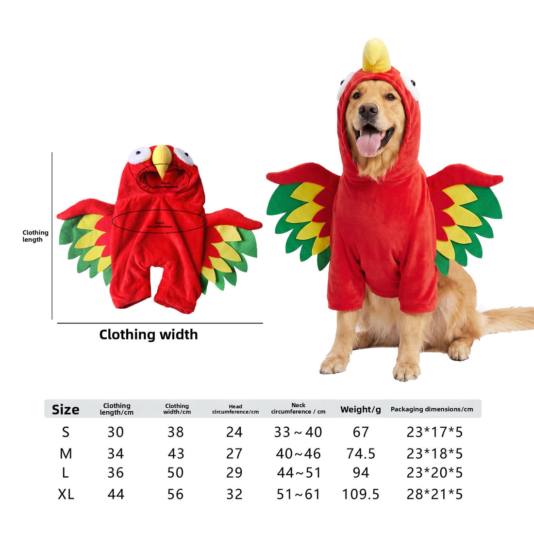 Pet Turkey Costume Vibrant Wings Hooded Transformation Outfit Cat Dog