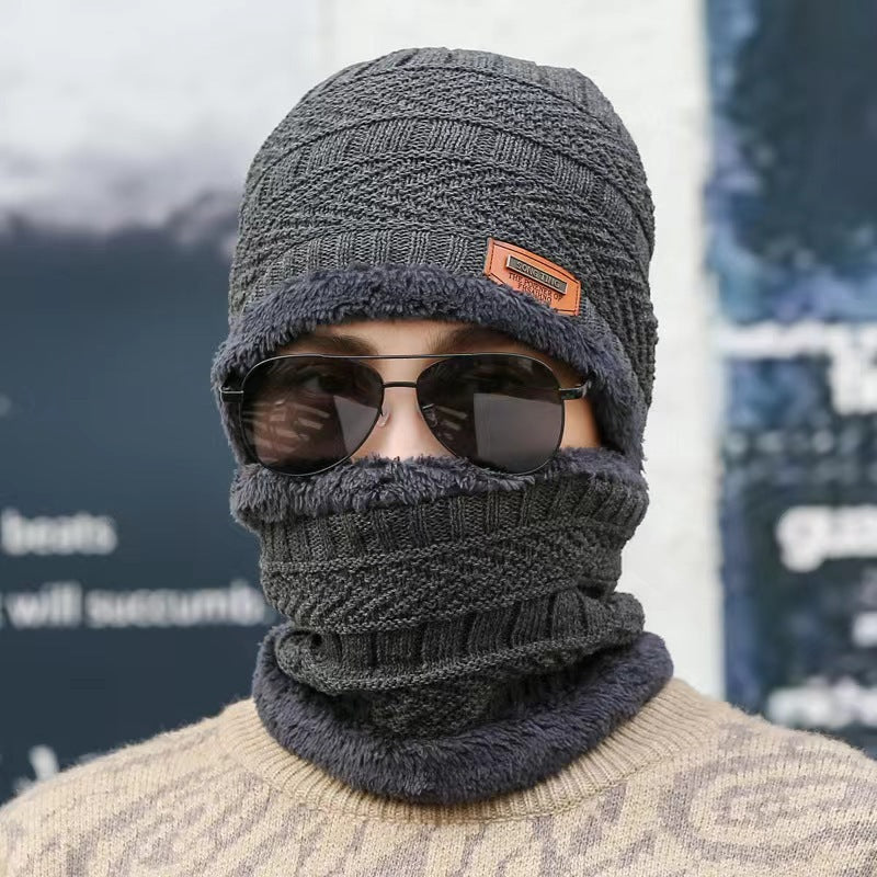 Winter cashmere padded warm wool cap