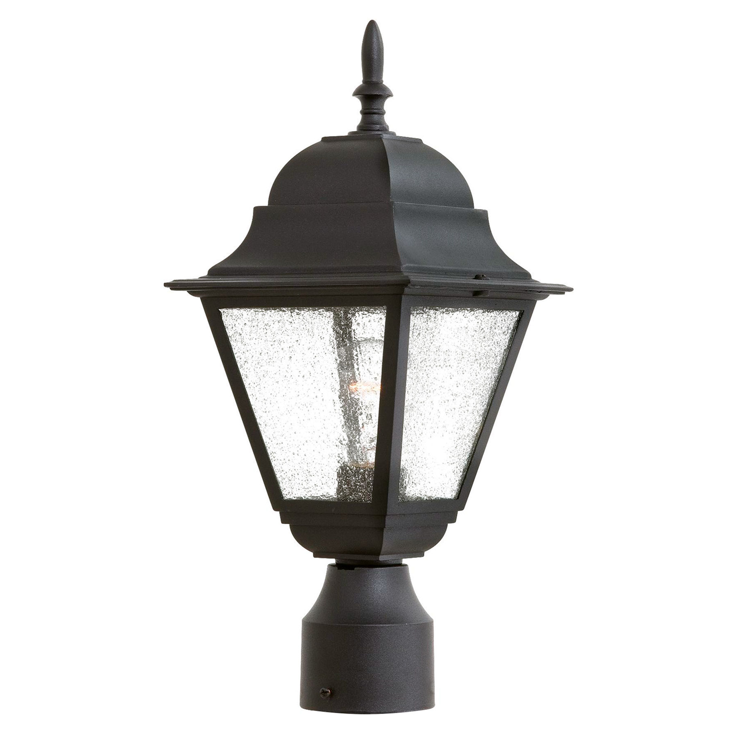 Decorative Hardwire Outdoor Post Light, Black