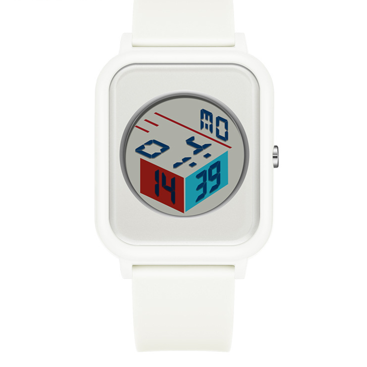 Sanda Minimalist Digital Watch with 3D Cube Dial