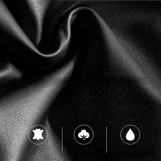 Close-up of black faux leather texture