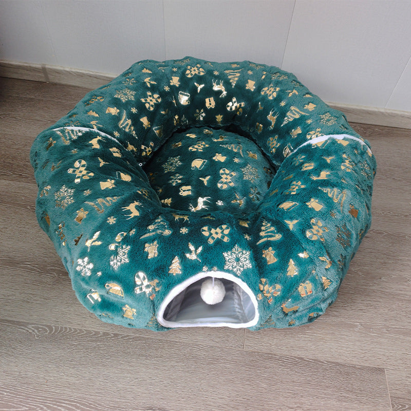 S-shaped Christmas cat tunnel bed, photo 4