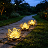 Solar Powered Lotus Flower Garden Light