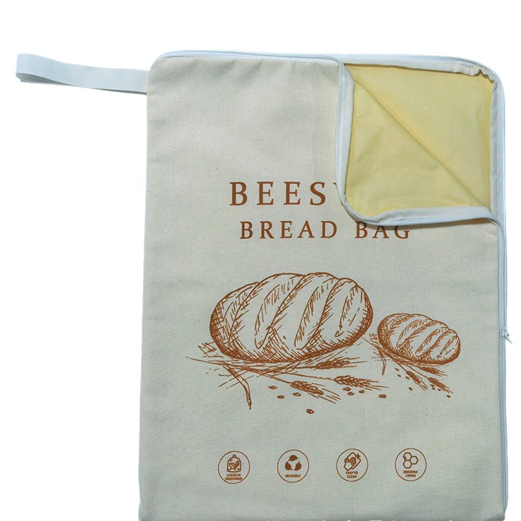 Reusable cotton beeswax bread storage bag, 33 x 43 cm, photo 3