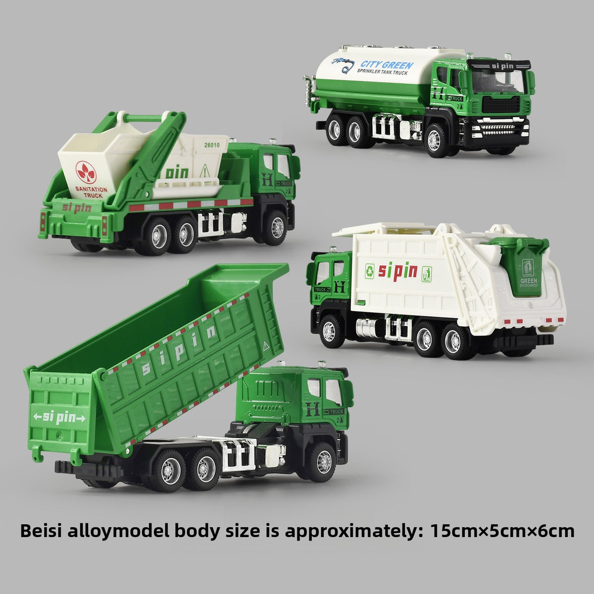 Alloy Sanitation Truck Toy with Inertia Motion