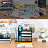 5-Tier Steel Desktop Stationery Storage Organizer Rack