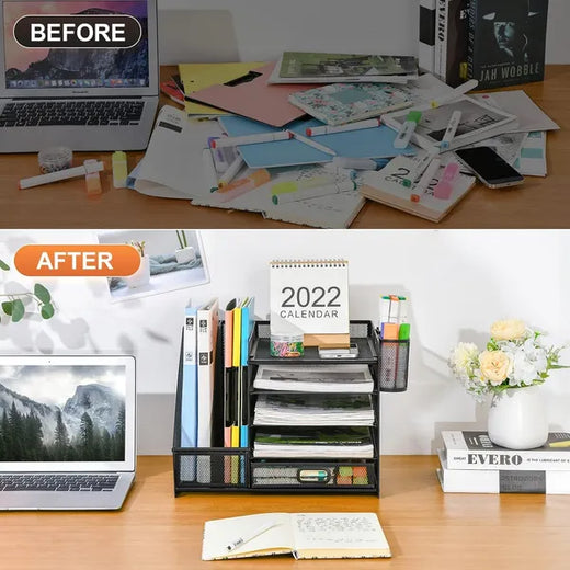 5-Tier Steel Desktop Stationery Storage Organizer Rack