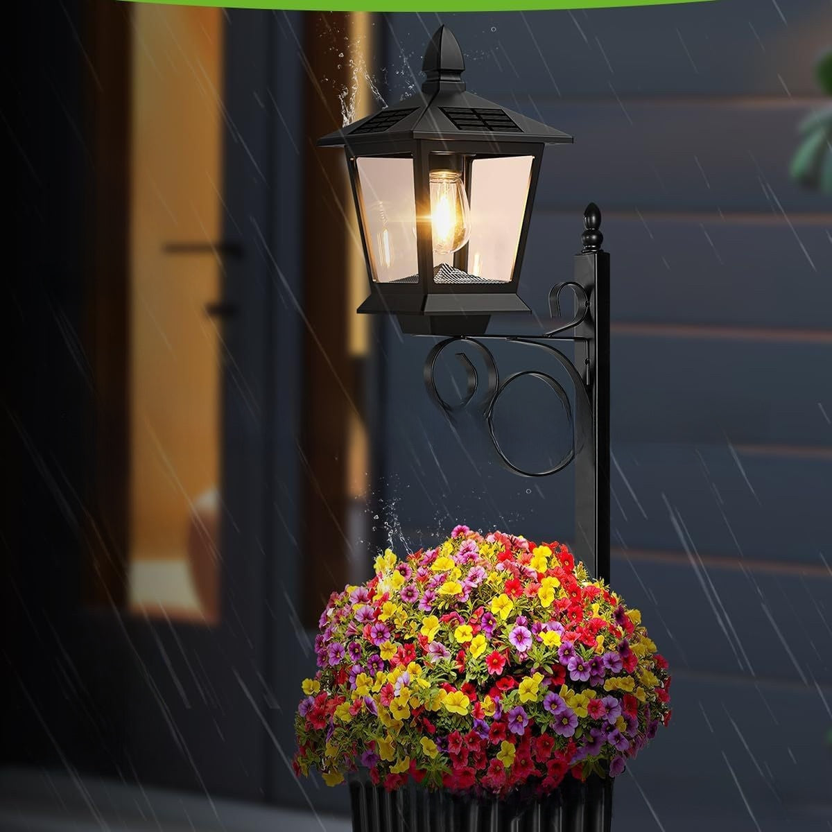 Solar Flower Pot Light Outdoor Garden Decoration