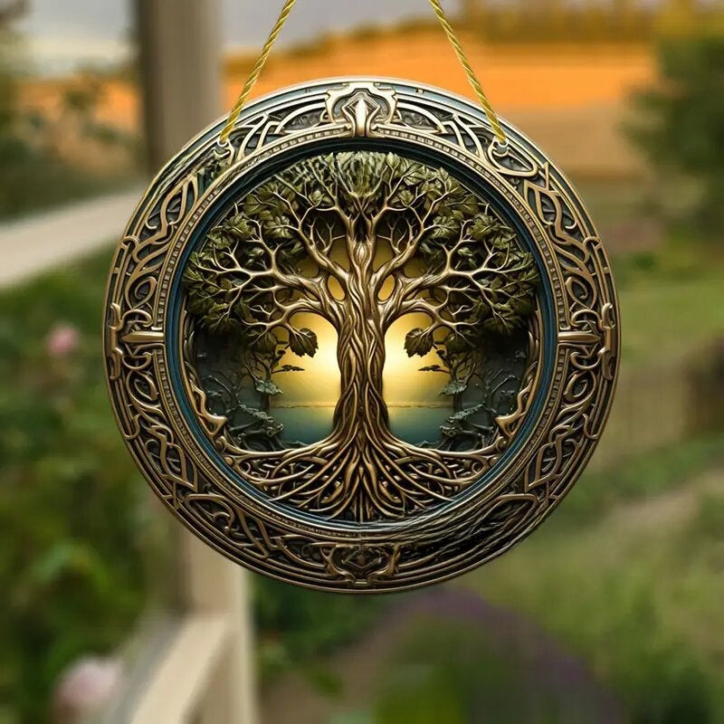 Tree of Life Acrylic Stained Glass Hanging Decoration