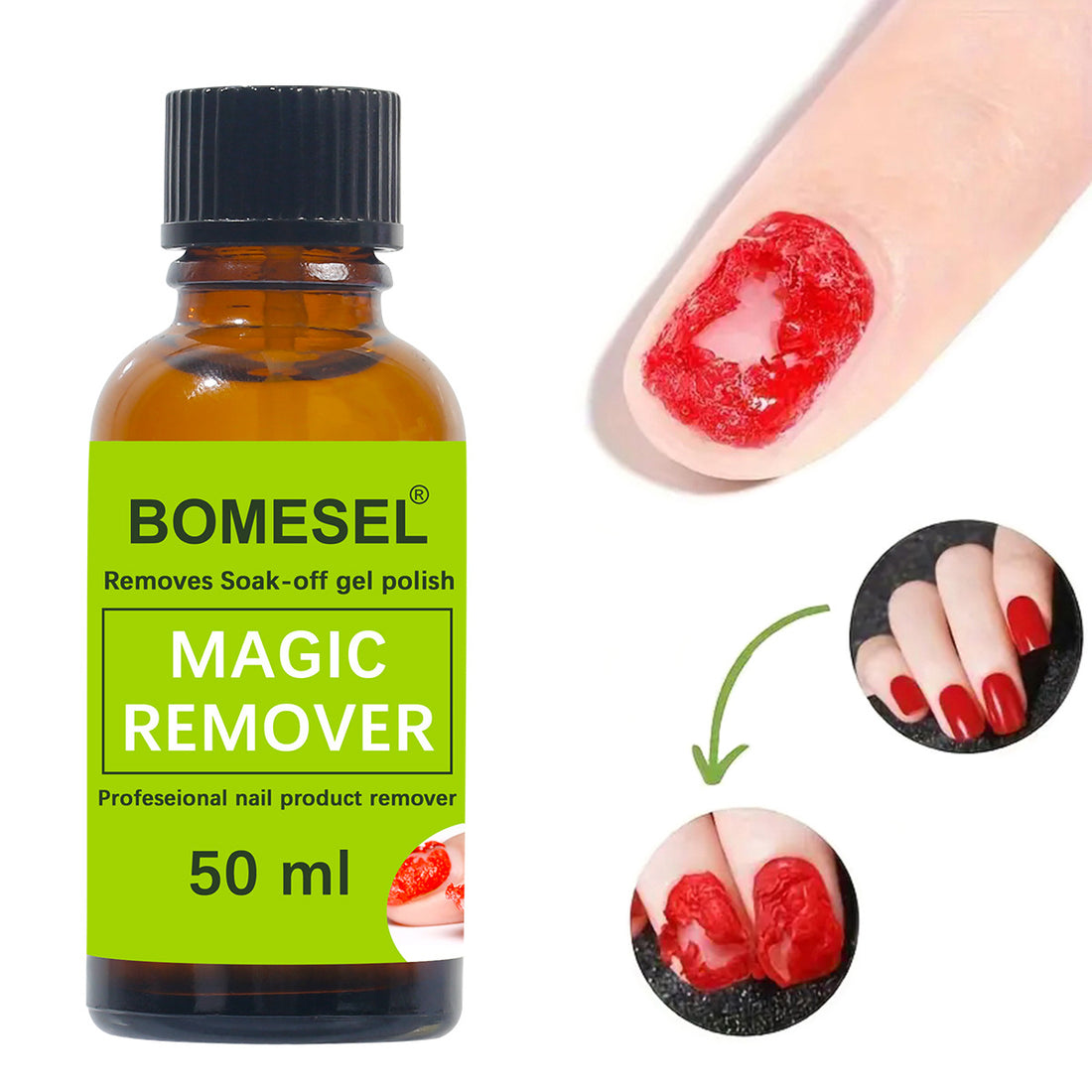 Glitter nail remover gel