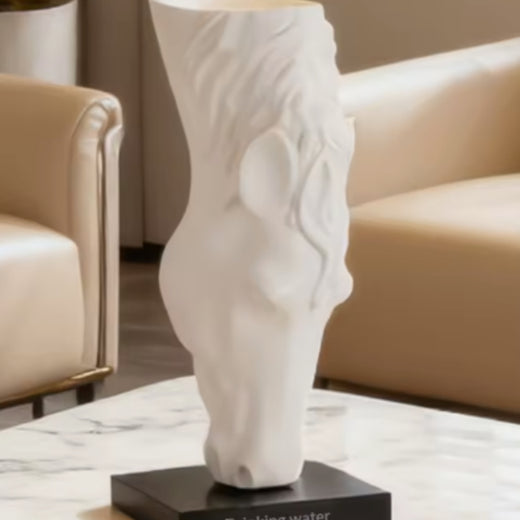 Horse head sculpture side profile detail