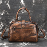 Leather crossbody bag side profile detail