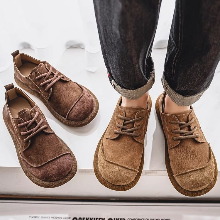 Men's Retro Soft Leather Lace-Up Boots